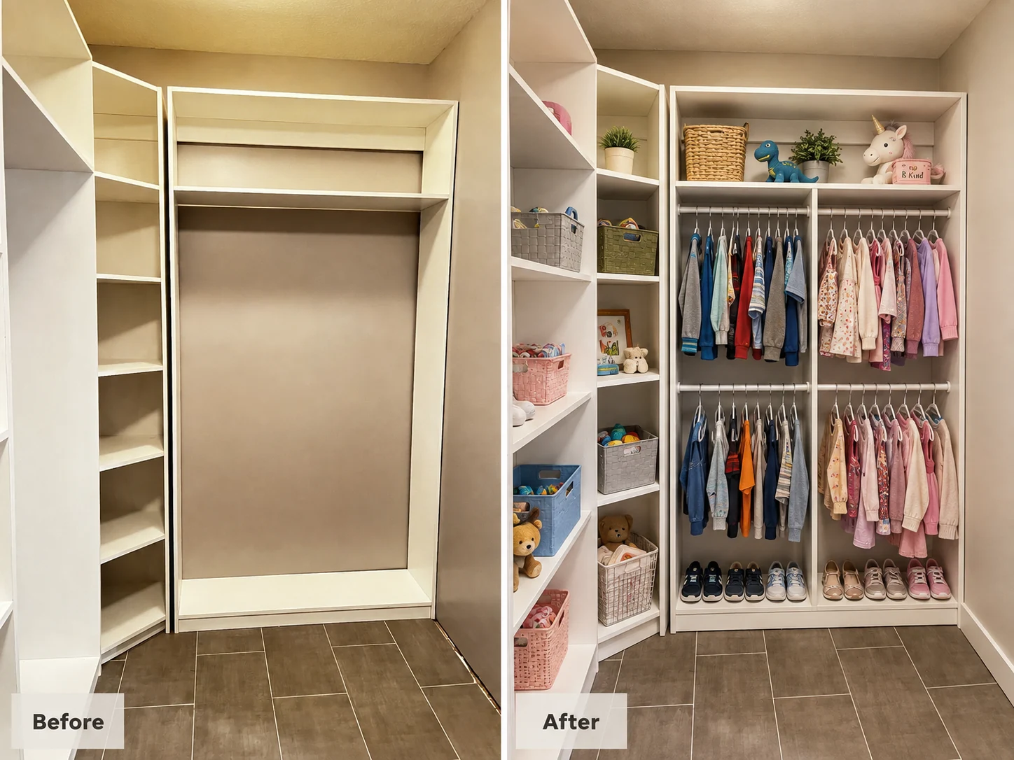 Before and after pantry
