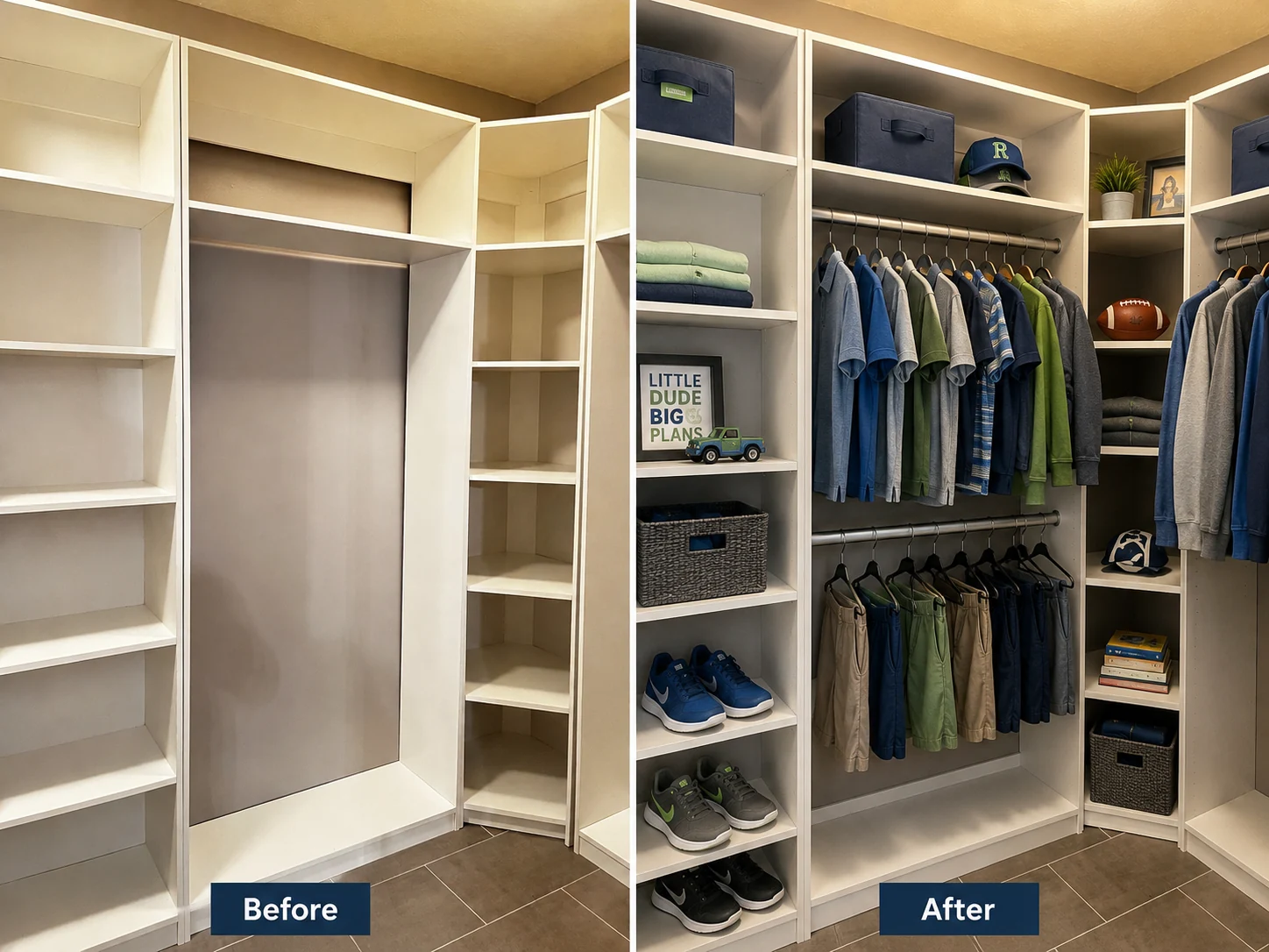 Before and after mudroom